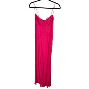New Reformation Kourtney Maxi Dress Bright Hot Pink Womens Sz 6